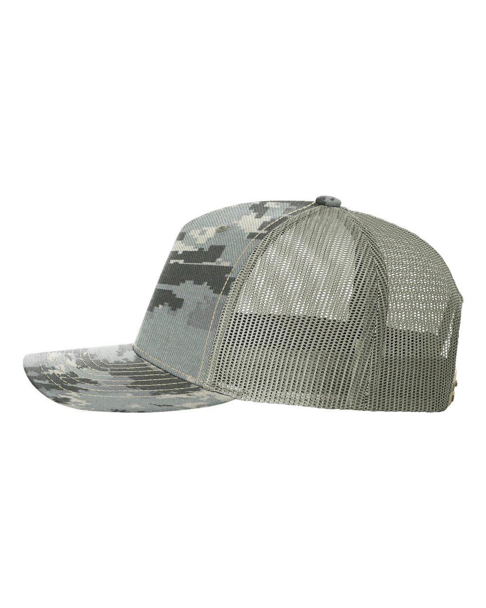 Richardson 112PFP Camo Series - Snap-back Truckers Hat - Custom Branded Laser Engraved Leatherette Patch