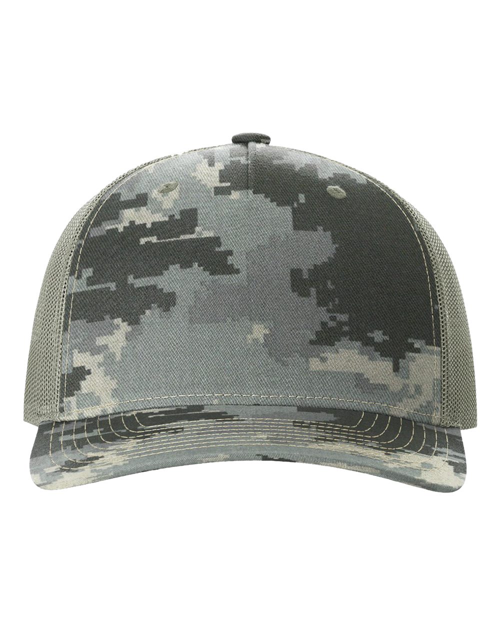 Richardson 112PFP Camo Series - Snap-back Truckers Hat - Custom Branded Laser Engraved Leatherette Patch