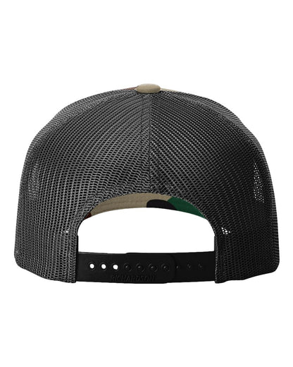 Richardson 112PFP Camo Series - Snap-back Truckers Hat - Custom Branded Laser Engraved Leatherette Patch