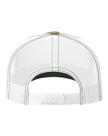 Richardson 112PFP Camo Series - Snap-back Truckers Hat - Custom Branded Laser Engraved Leatherette Patch