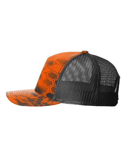 Richardson 112PFP Kryptek Series - Snap-back Truckers Hat - Custom Branded Laser Engraved Leatherette Patch