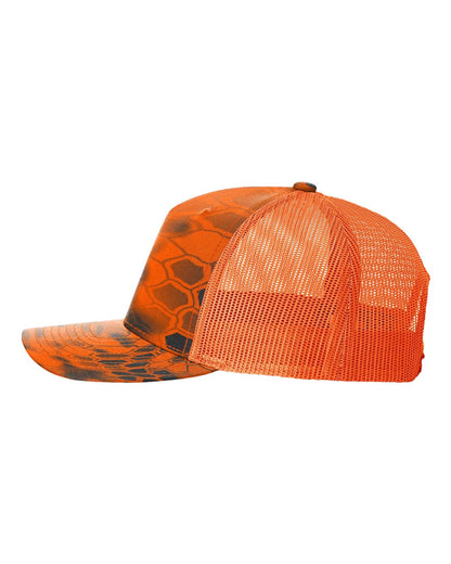Richardson 112PFP Kryptek Series - Snap-back Truckers Hat - Custom Branded Laser Engraved Leatherette Patch