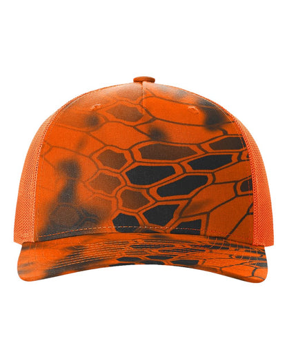 Richardson 112PFP Kryptek Series - Snap-back Truckers Hat - Custom Branded Laser Engraved Leatherette Patch