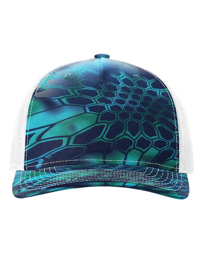 Richardson 112PFP Kryptek Series - Snap-back Truckers Hat - Custom Branded Laser Engraved Leatherette Patch