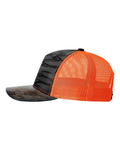 Richardson 112PFP Kryptek Series - Snap-back Truckers Hat - Custom Branded Laser Engraved Leatherette Patch