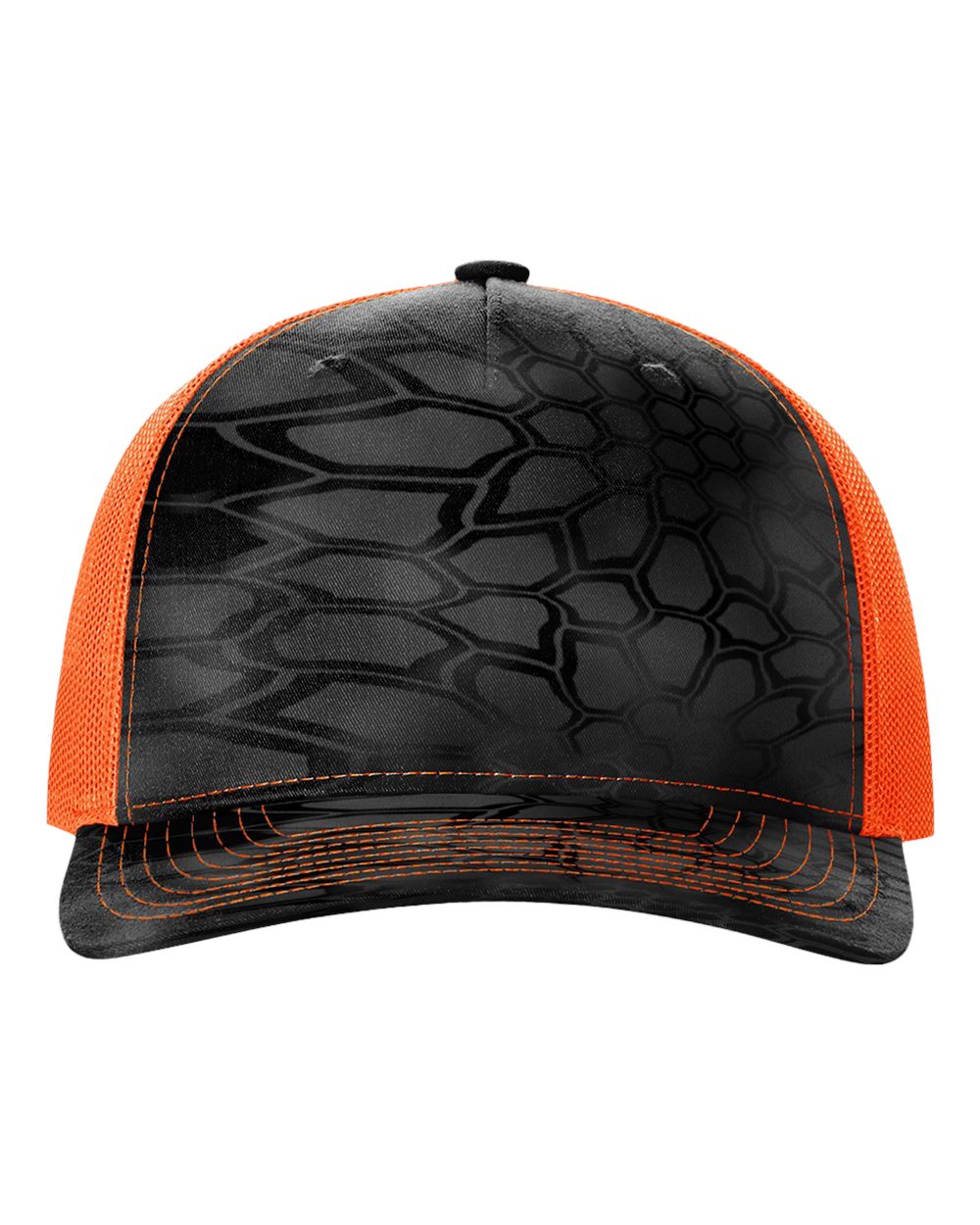 Richardson 112PFP Kryptek Series - Snap-back Truckers Hat - Custom Branded Laser Engraved Leatherette Patch