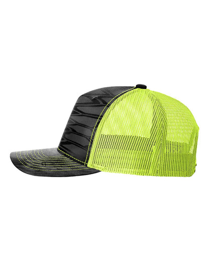 Richardson 112PFP Kryptek Series - Snap-back Truckers Hat - Custom Branded Laser Engraved Leatherette Patch