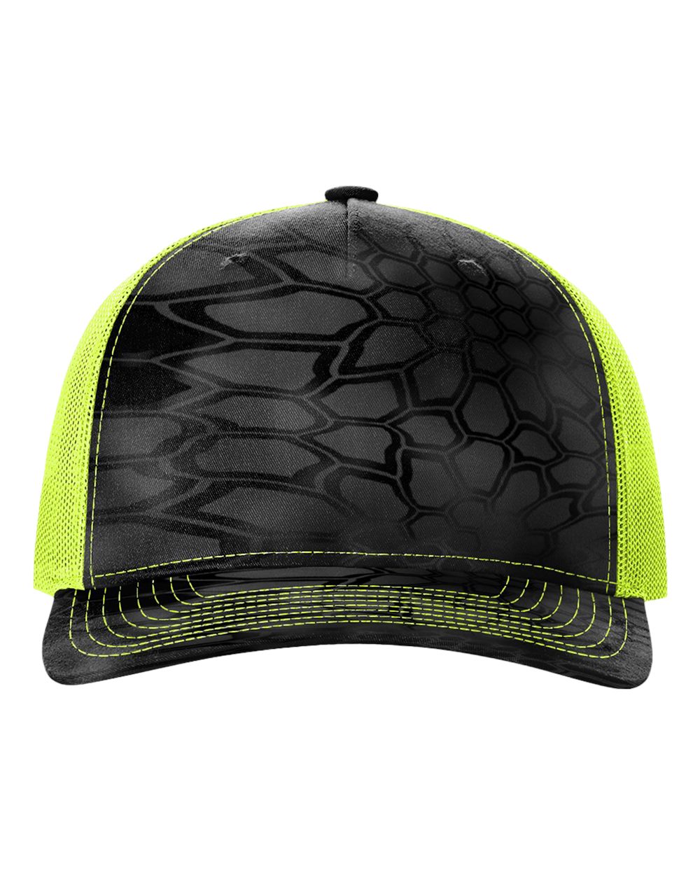 Richardson 112PFP Kryptek Series - Snap-back Truckers Hat - Custom Branded Laser Engraved Leatherette Patch