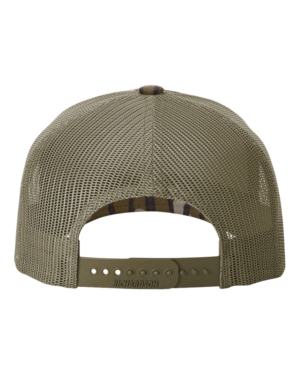 Richardson 112PFP Mossy Oak Series - Snap-back Truckers Hat - Custom Branded Laser Engraved Leatherette Patch