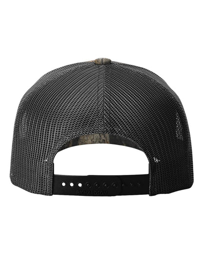 Richardson 112PFP Mossy Oak Series - Snap-back Truckers Hat - Custom Branded Laser Engraved Leatherette Patch