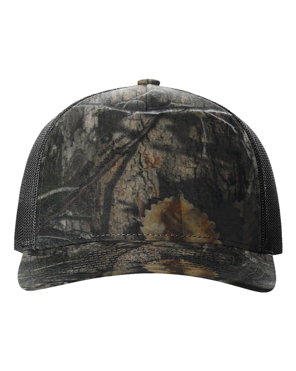 Richardson 112PFP Mossy Oak Series - Snap-back Truckers Hat - Custom Branded Laser Engraved Leatherette Patch