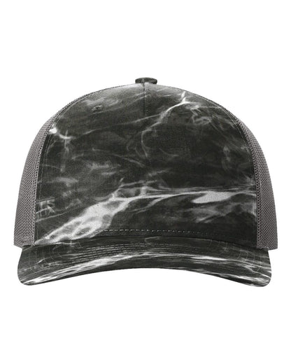 Richardson 112PFP Mossy Oak Series - Snap-back Truckers Hat - Custom Branded Laser Engraved Leatherette Patch