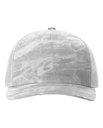 Richardson 112PFP Mossy Oak Series - Snap-back Truckers Hat - Custom Branded Laser Engraved Leatherette Patch