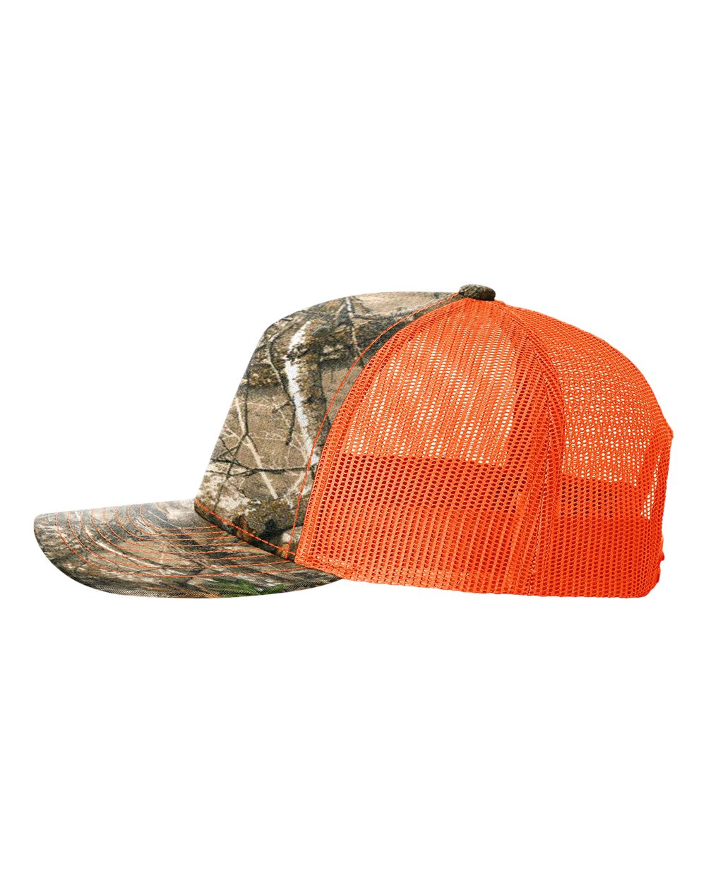 Richardson 112PFP Realtree Camo Series - Snap-back Truckers Hat - Custom Branded Laser Engraved Leatherette Patch