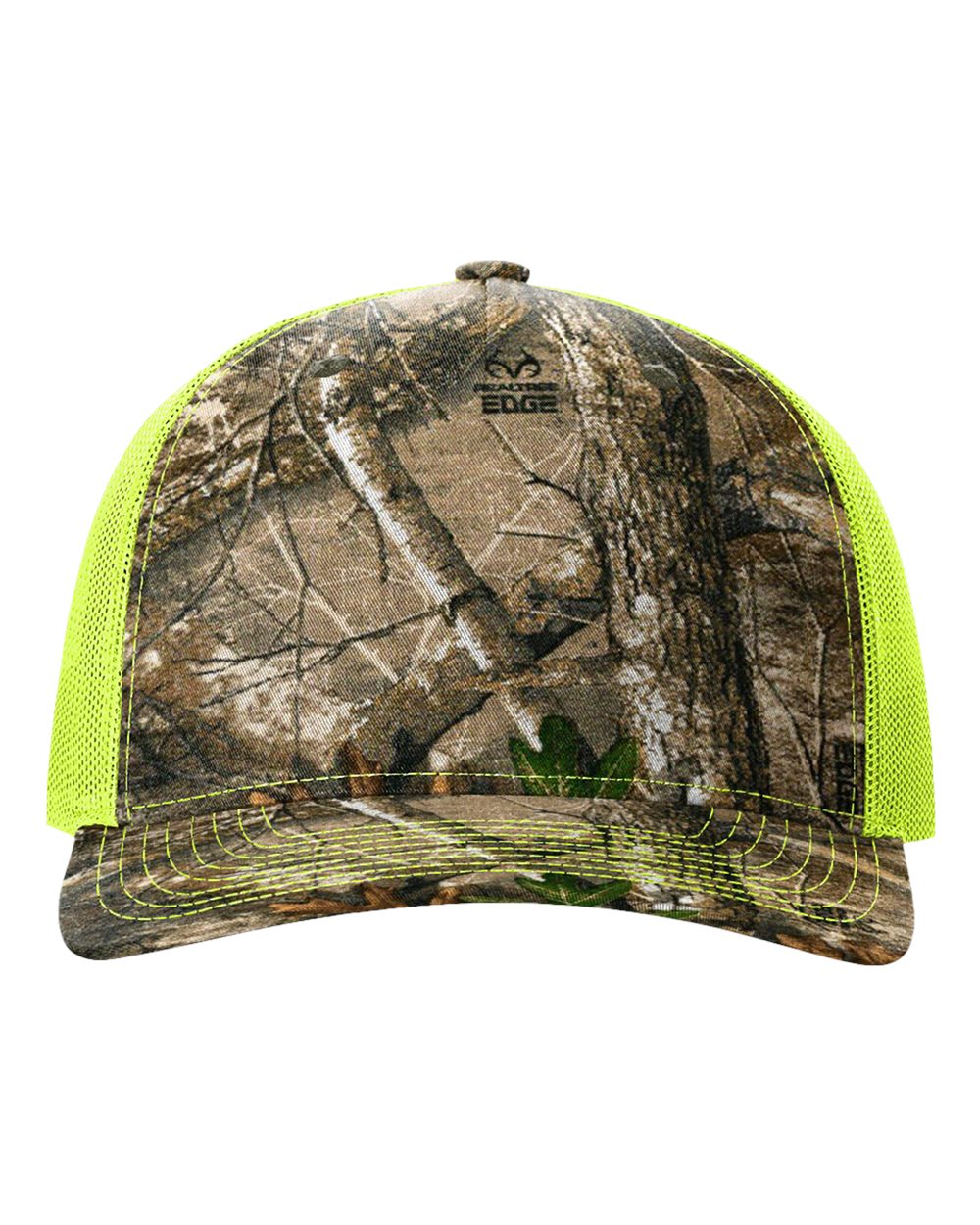 Richardson 112PFP Realtree Camo Series - Snap-back Truckers Hat - Custom Branded Laser Engraved Leatherette Patch