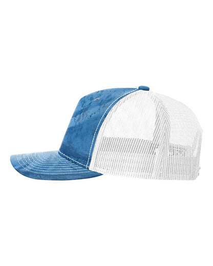 Richardson 112PFP Realtree Camo Series - Snap-back Truckers Hat - Custom Branded Laser Engraved Leatherette Patch