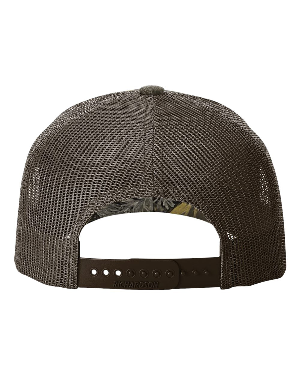Richardson 112PFP Realtree Camo Series - Snap-back Truckers Hat - Custom Branded Laser Engraved Leatherette Patch