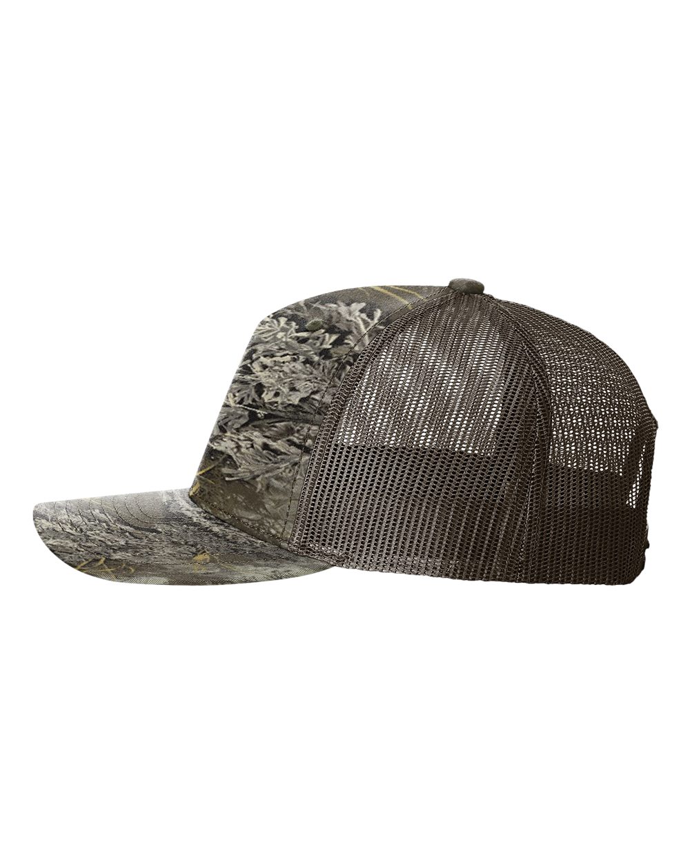 Richardson 112PFP Realtree Camo Series - Snap-back Truckers Hat - Custom Branded Laser Engraved Leatherette Patch