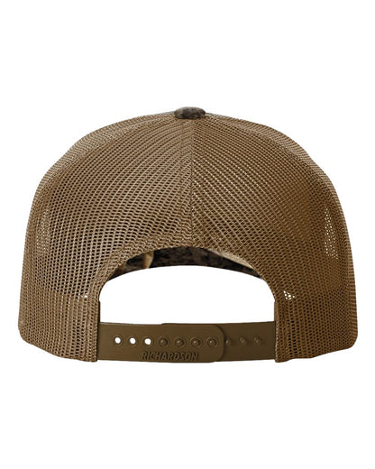 Richardson 112PFP Realtree Camo Series - Snap-back Truckers Hat - Custom Branded Laser Engraved Leatherette Patch