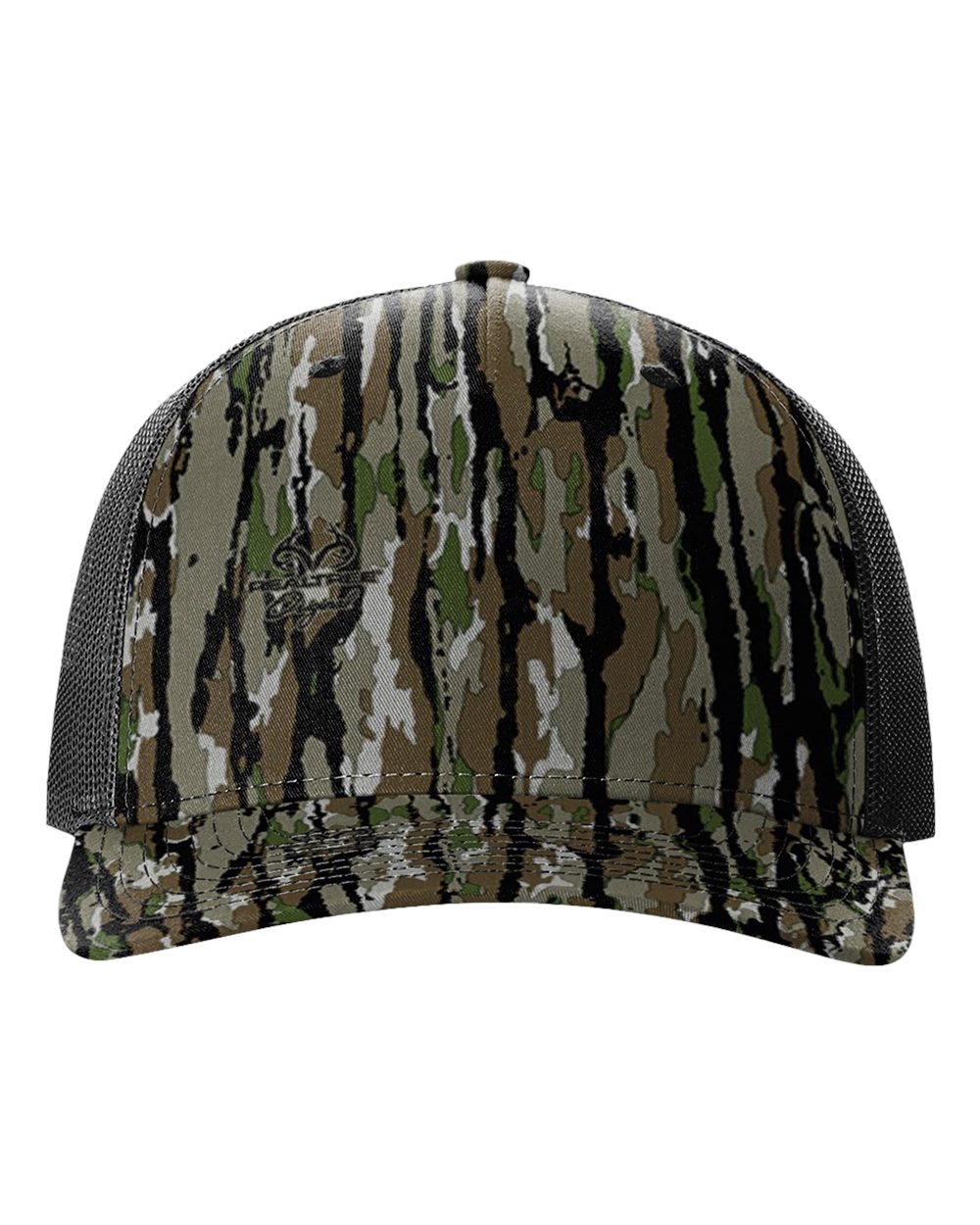 Richardson 112PFP Realtree Camo Series - Snap-back Truckers Hat - Custom Branded Laser Engraved Leatherette Patch
