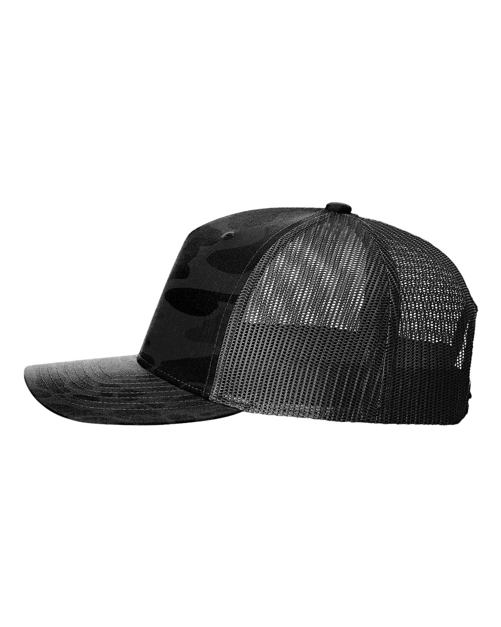 Richardson 112PFP Duck Camo Series - Snap-back Truckers Hat - Custom Branded Laser Engraved Leatherette Patch
