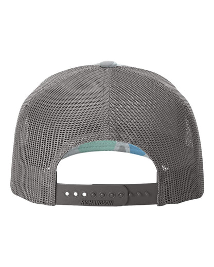 Richardson 112PFP Duck Camo Series - Snap-back Truckers Hat - Custom Branded Laser Engraved Leatherette Patch
