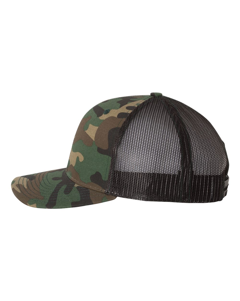 Richardson 112P Camo Series Snap-back Truckers Hat with Custom Laser Engraved Leatherette Patch - Upload Your Logo, Brand, or Image
