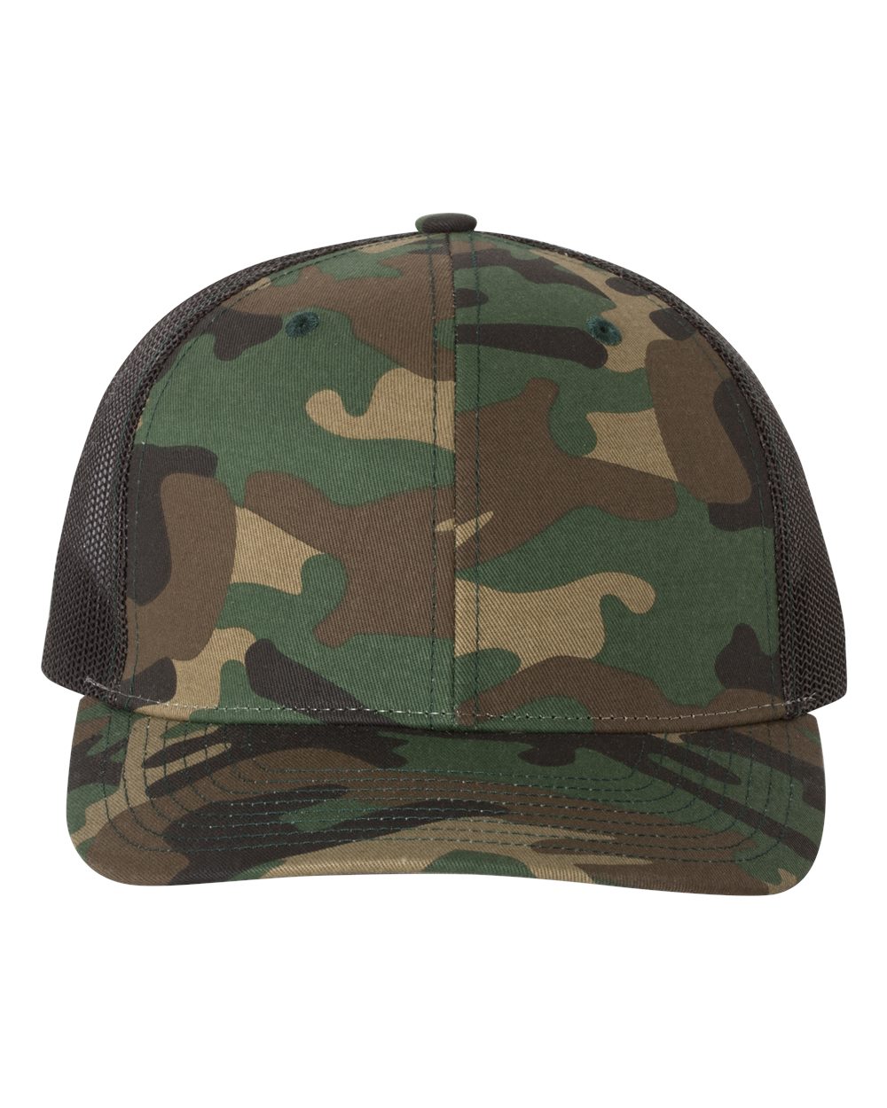 Richardson 112P Camo Series Snap-back Truckers Hat with Custom Laser Engraved Leatherette Patch - Upload Your Logo, Brand, or Image