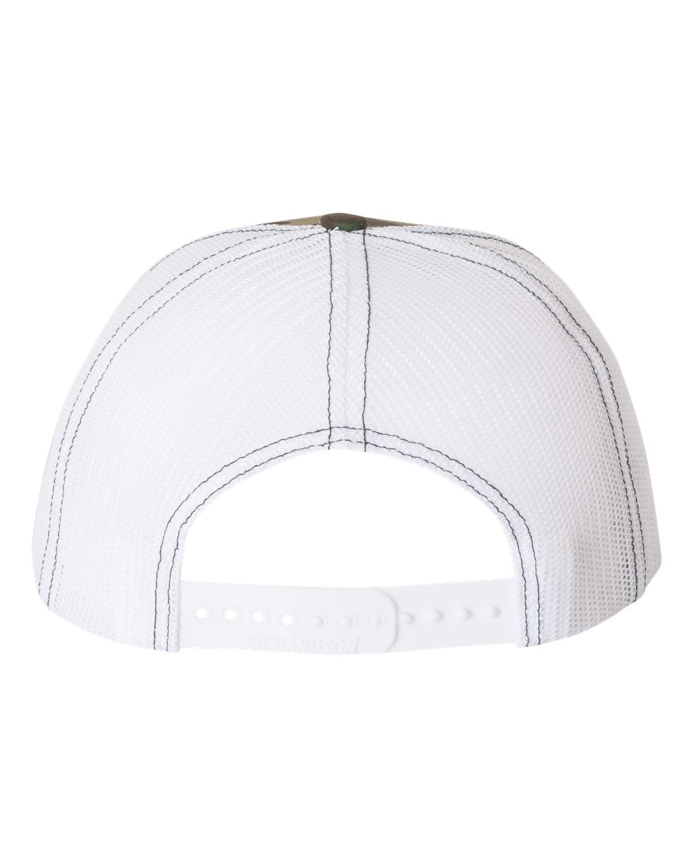 Richardson 112P Camo Series Snap-back Truckers Hat with Custom Laser Engraved Leatherette Patch - Upload Your Logo, Brand, or Image