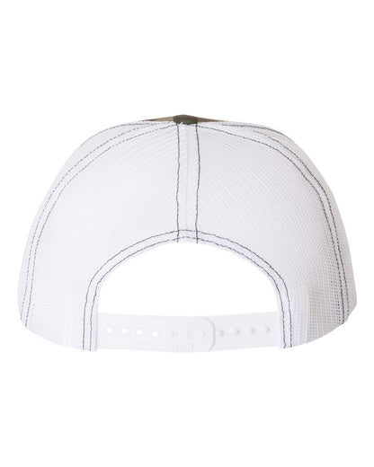 Richardson 112P Camo Series Snap-back Truckers Hat with Custom Laser Engraved Leatherette Patch - Upload Your Logo, Brand, or Image