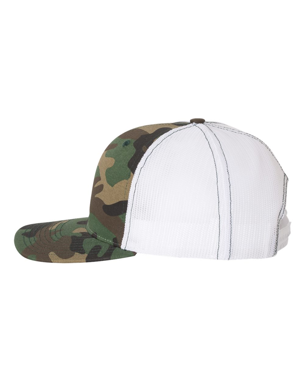 Richardson 112P Camo Series Snap-back Truckers Hat with Custom Laser Engraved Leatherette Patch - Upload Your Logo, Brand, or Image