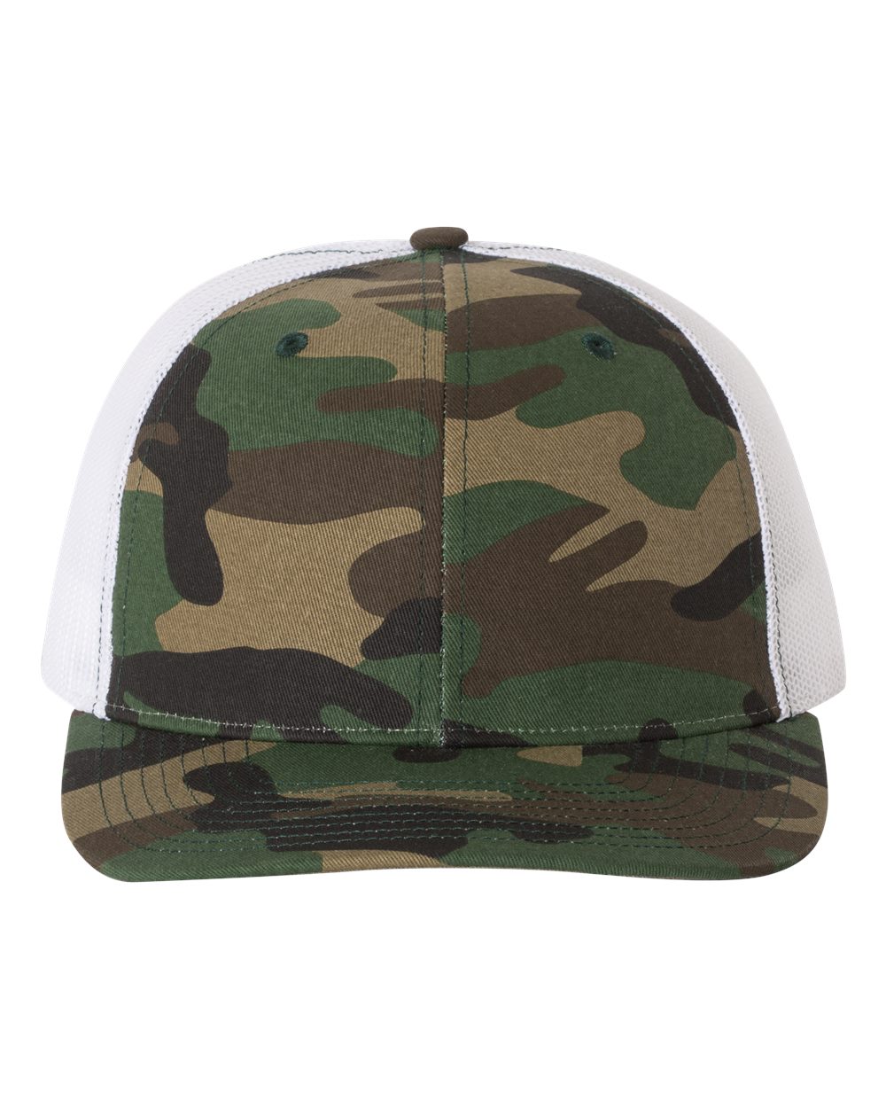 Richardson 112P Camo Series Snap-back Truckers Hat with Custom Laser Engraved Leatherette Patch - Upload Your Logo, Brand, or Image