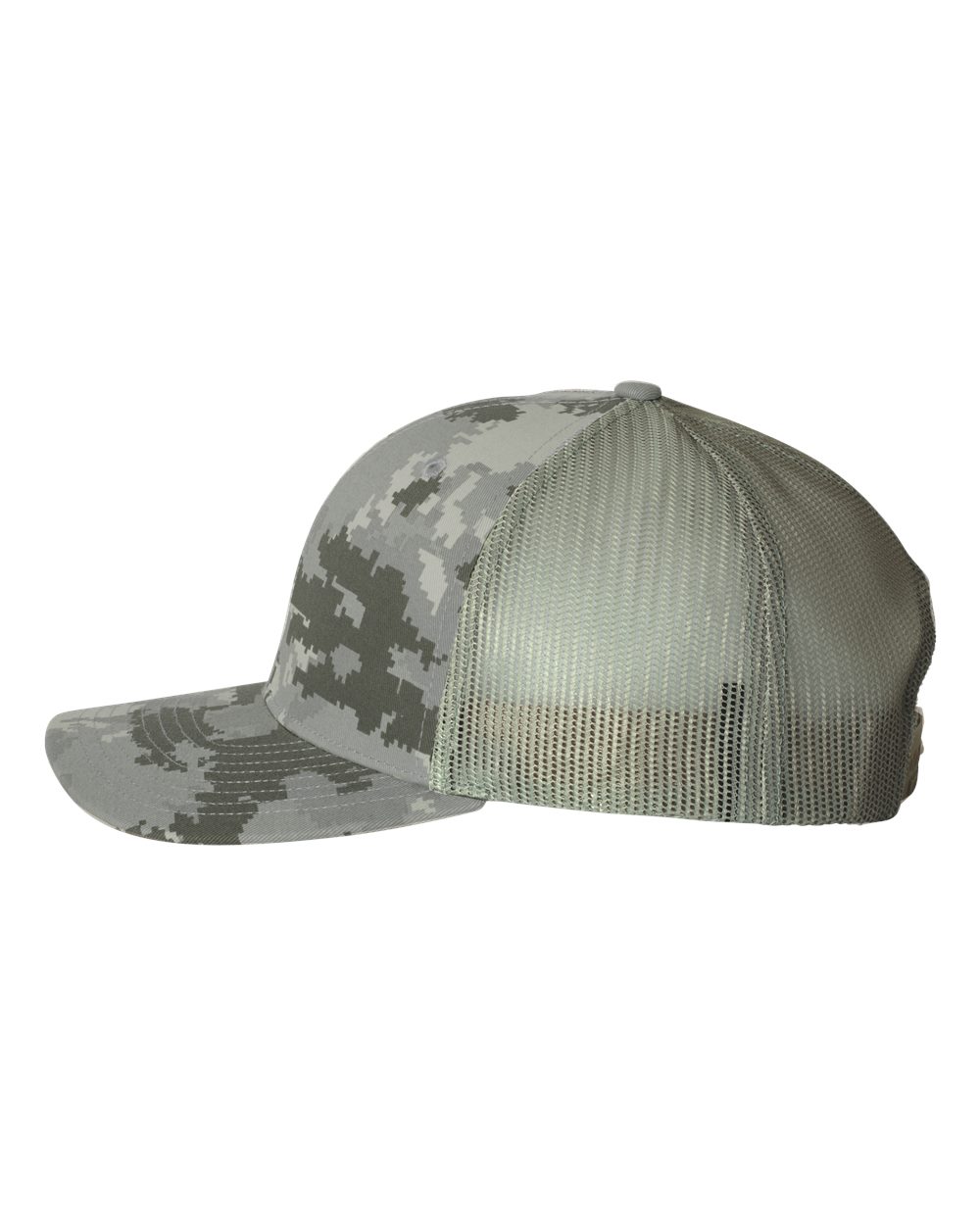Richardson 112P Camo Series Snap-back Truckers Hat with Custom Laser Engraved Leatherette Patch - Upload Your Logo, Brand, or Image