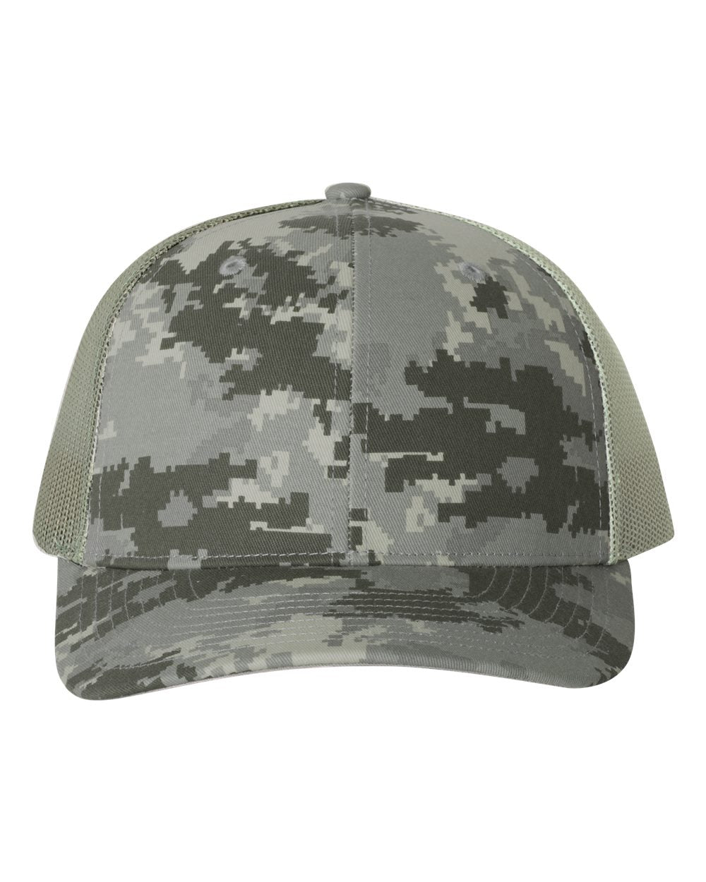 Richardson 112P Camo Series Snap-back Truckers Hat with Custom Laser Engraved Leatherette Patch - Upload Your Logo, Brand, or Image