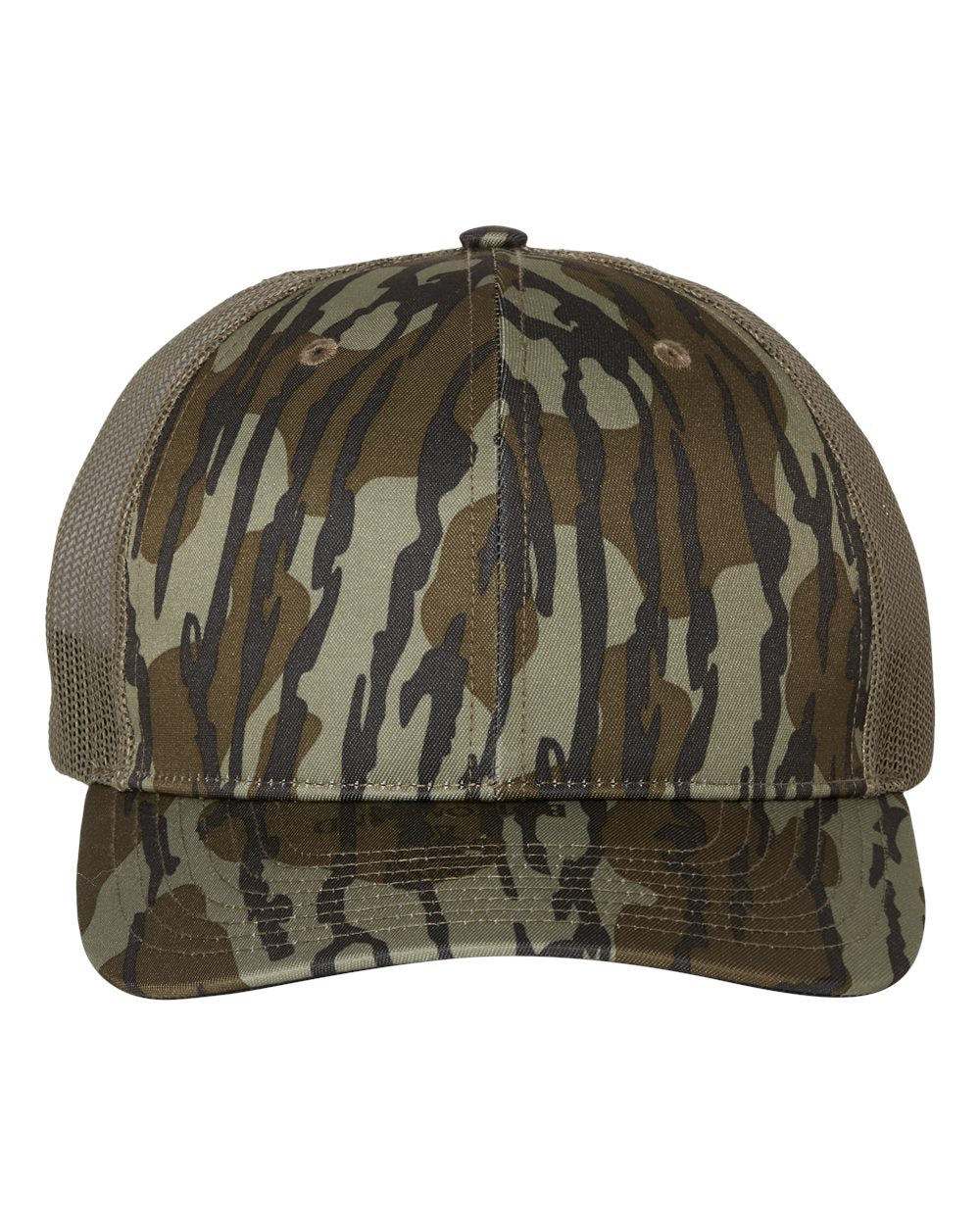Richardson 112P Camo Series Snap-back Truckers Hat with Custom Laser Engraved Leatherette Patch - Upload Your Logo, Brand, or Image