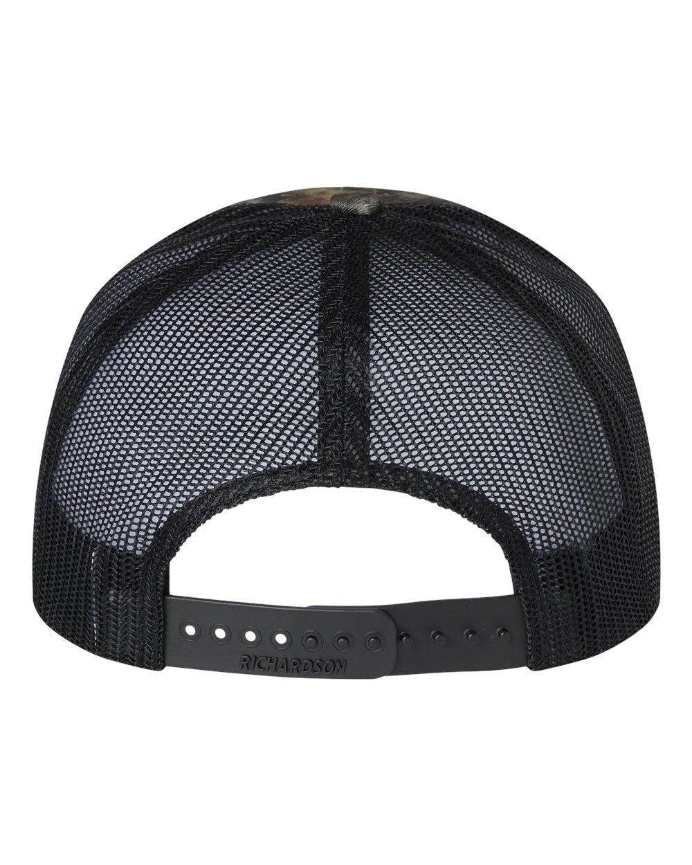 Richardson 112P Camo Series Snap-back Truckers Hat with Custom Laser Engraved Leatherette Patch - Upload Your Logo, Brand, or Image