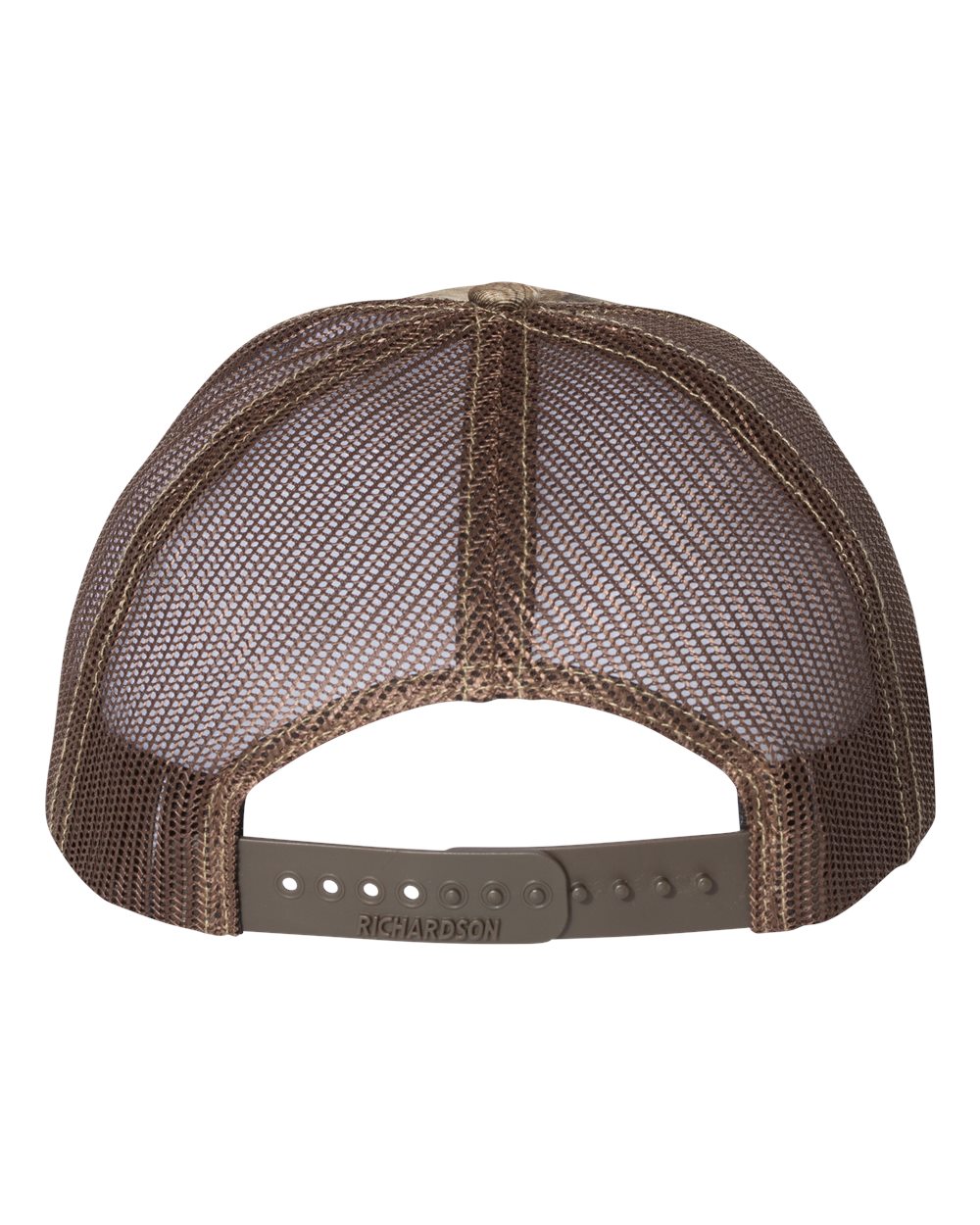 Richardson 112P Camo Series Snap-back Truckers Hat with Custom Laser Engraved Leatherette Patch - Upload Your Logo, Brand, or Image