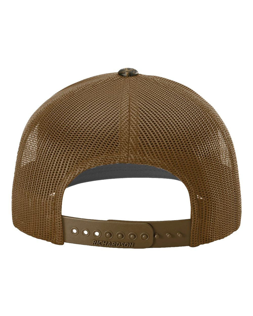 Richardson 112P Camo Series Snap-back Truckers Hat with Custom Laser Engraved Leatherette Patch - Upload Your Logo, Brand, or Image
