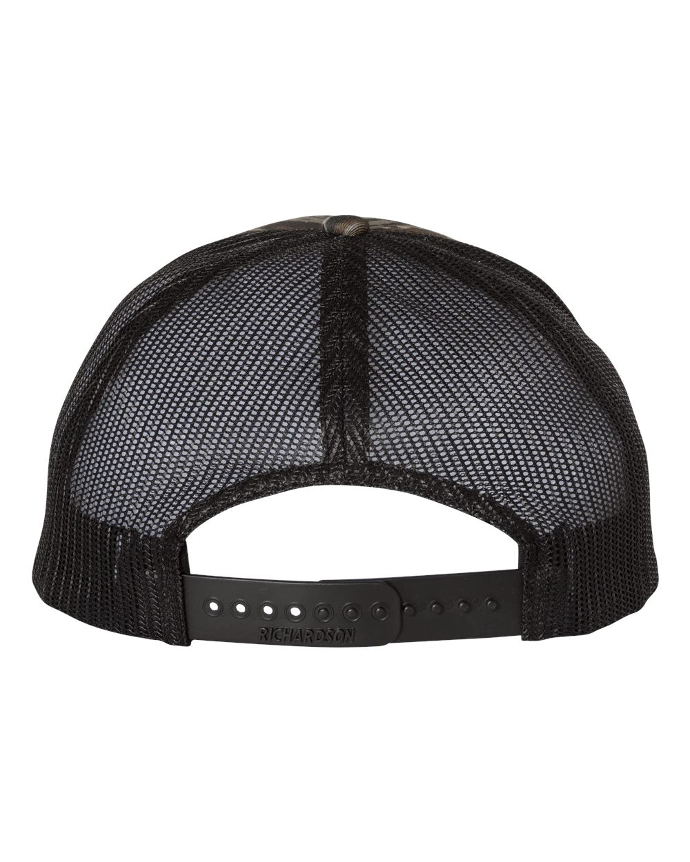 Richardson 112P Camo Series Snap-back Truckers Hat with Custom Laser Engraved Leatherette Patch - Upload Your Logo, Brand, or Image