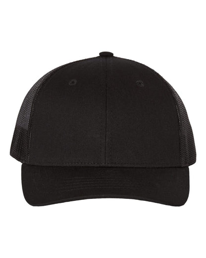 Richardson 112 Youth Snap-back Truckers Hat with Custom Branded Laser Engraved Leatherette Patch