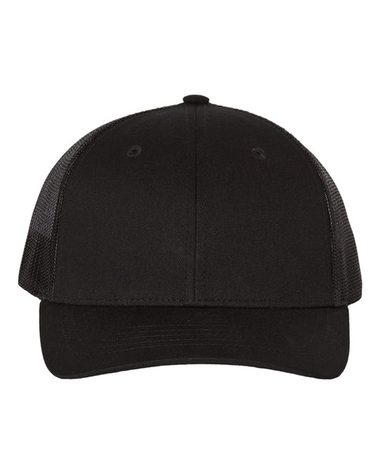 Richardson 112 Youth Snap-back Truckers Hat with Custom Branded Laser Engraved Leatherette Patch