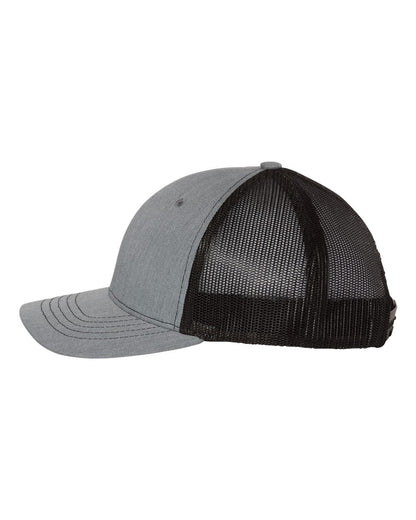 Richardson 112 Youth Snap-back Truckers Hat with Custom Branded Laser Engraved Leatherette Patch