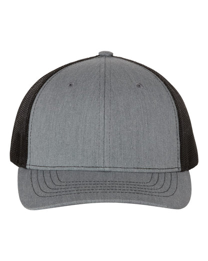 Richardson 112 Youth Snap-back Truckers Hat with Custom Branded Laser Engraved Leatherette Patch