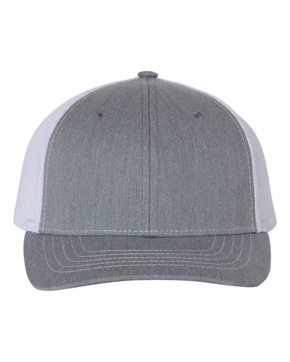 Richardson 112 Youth Snap-back Truckers Hat with Custom Branded Laser Engraved Leatherette Patch