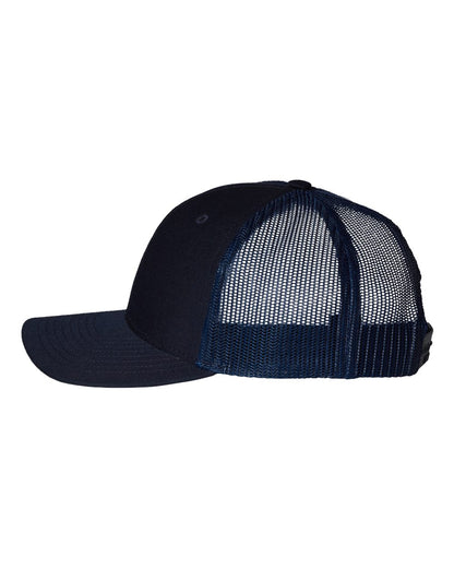 Richardson 112 Youth Snap-back Truckers Hat with Custom Branded Laser Engraved Leatherette Patch