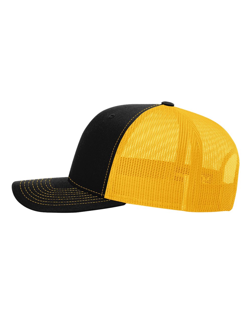 Richardson 112 Snap-back Truckers Hat with Custom Laser Engraved Rectangle Leatherette Patch - Upload Your Logo, Brand, or Image