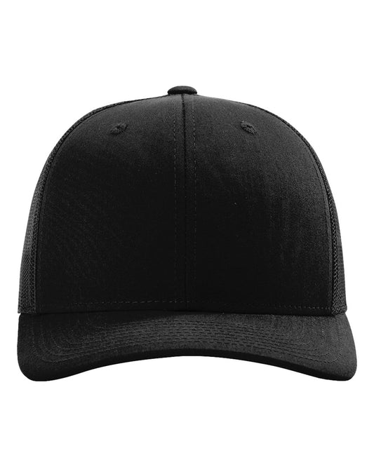 Richardson 112 Snap-back Truckers Hat with Custom Branded Laser Engraved Leatherette Patch