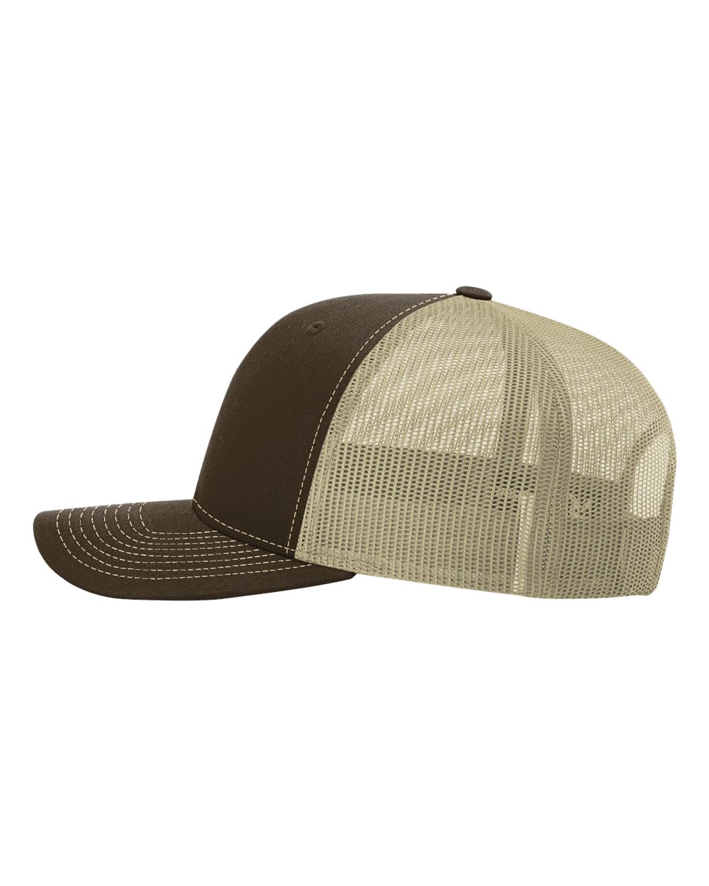 Richardson 112 Snap-back Truckers Hat with Custom Laser Engraved Rectangle Leatherette Patch - Upload Your Logo, Brand, or Image