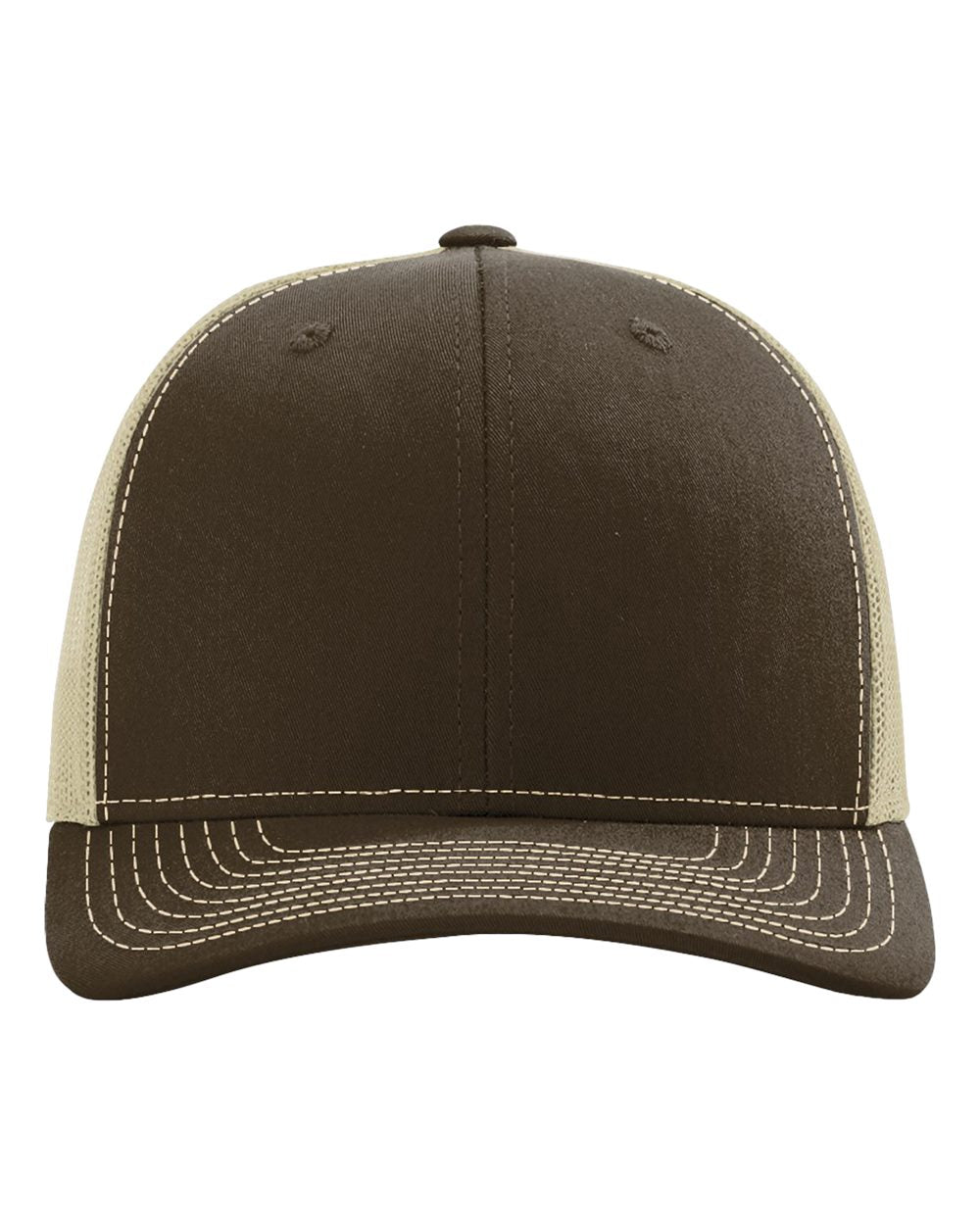 Richardson 112 Snap-back Truckers Hat with Custom Laser Engraved Rectangle Leatherette Patch - Upload Your Logo, Brand, or Image