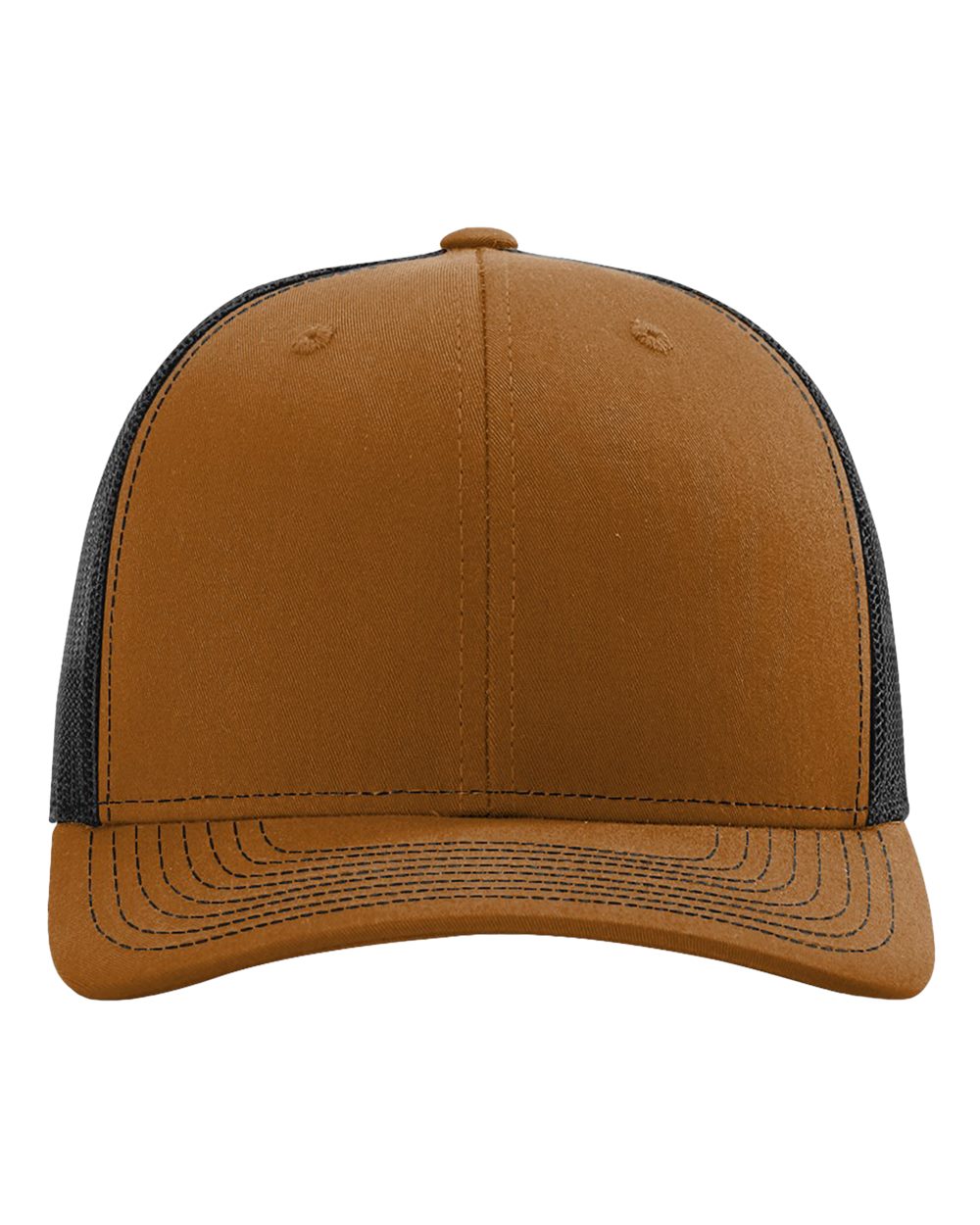 Richardson 112 Snap-back Truckers Hat with Custom Laser Engraved Rectangle Leatherette Patch - Upload Your Logo, Brand, or Image